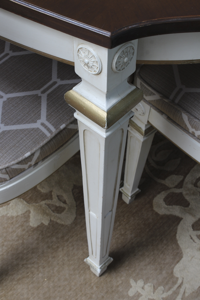 Midcentury Thomasville Provincial Dining Table With Cane Back Chairs