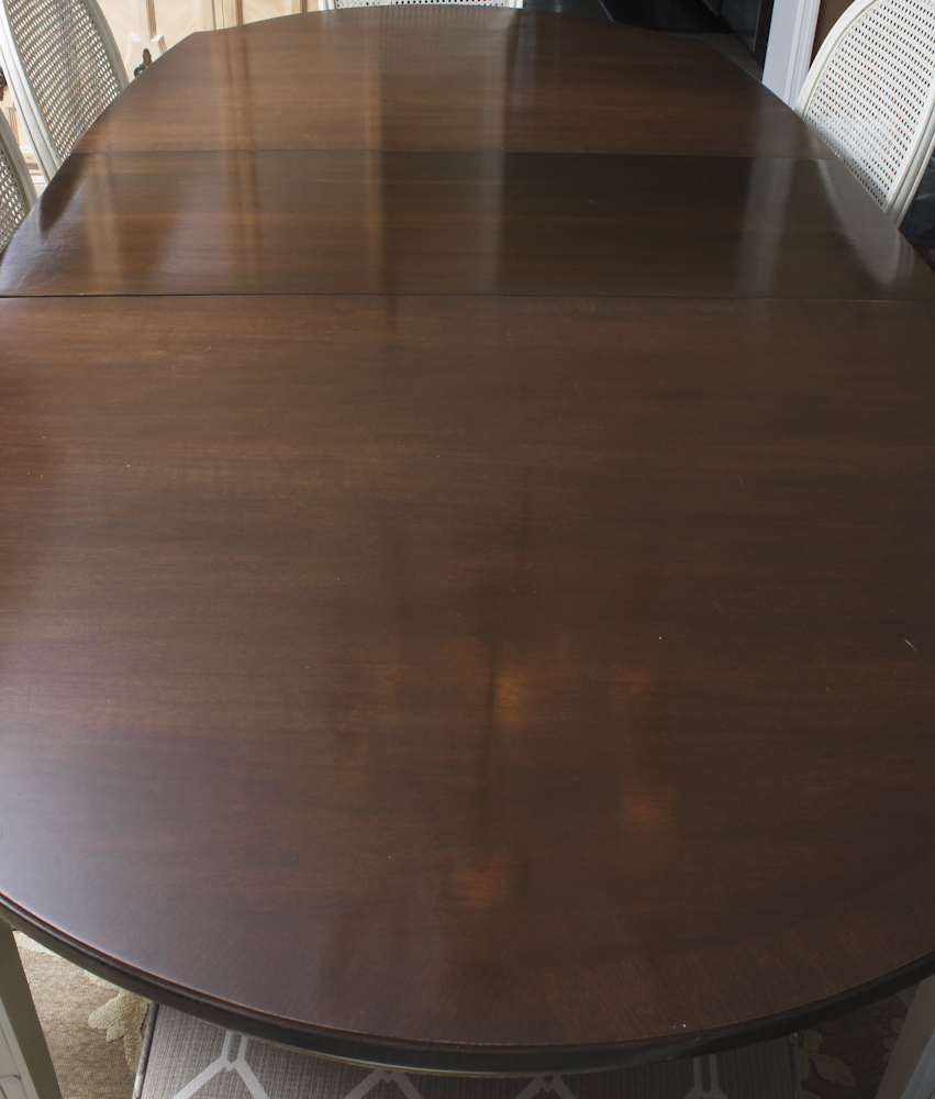 Midcentury Thomasville Provincial Dining Table With Cane Back Chairs