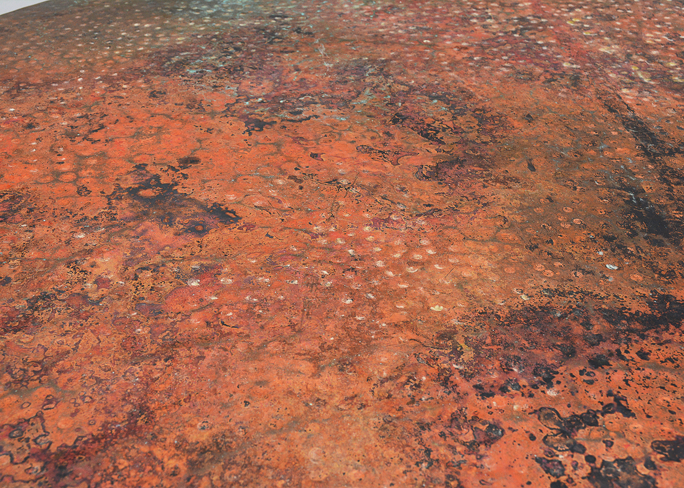 Mexican, Artisan Made Hammered Copper Table