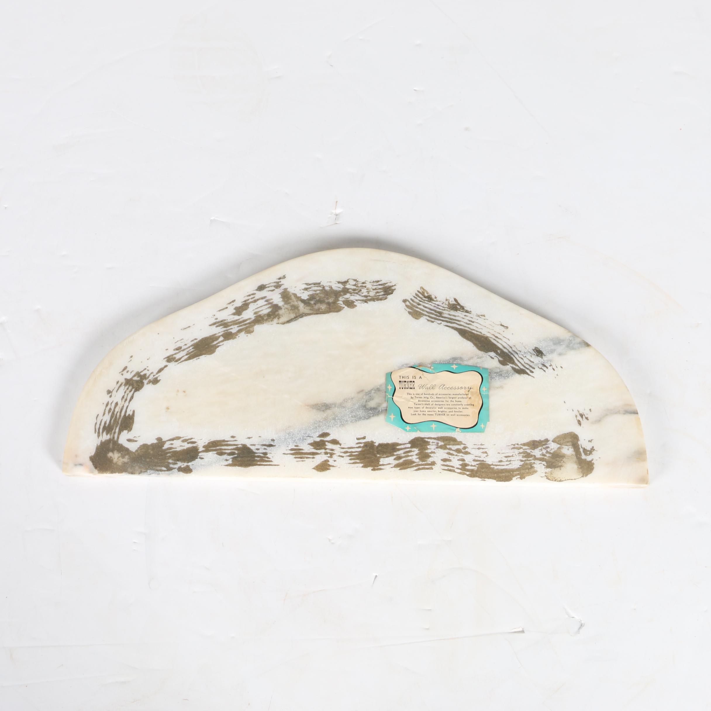 Vintage Rococo Style Wall Mirror and Marble Top Shelf