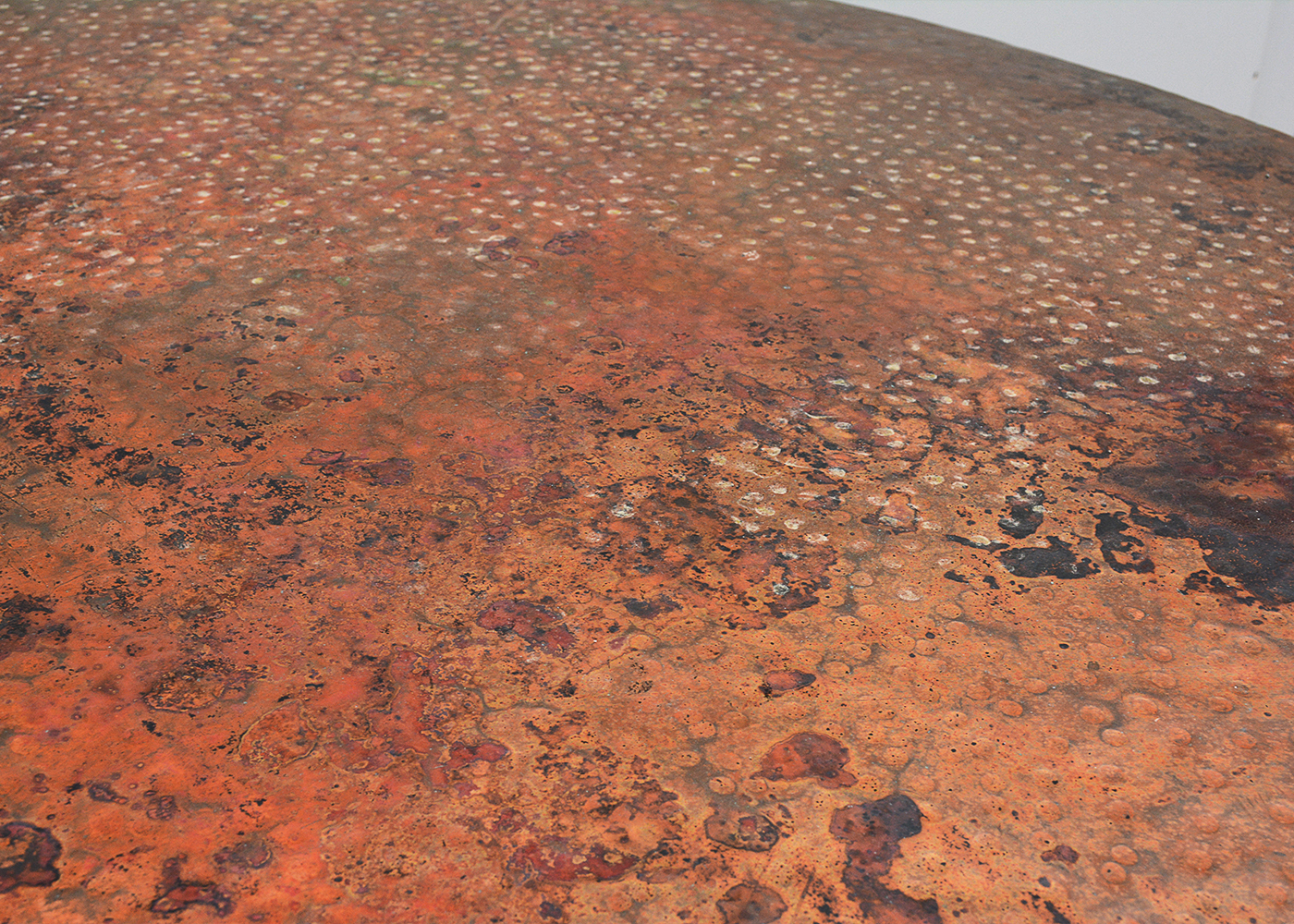 Mexican, Artisan Made Hammered Copper Table