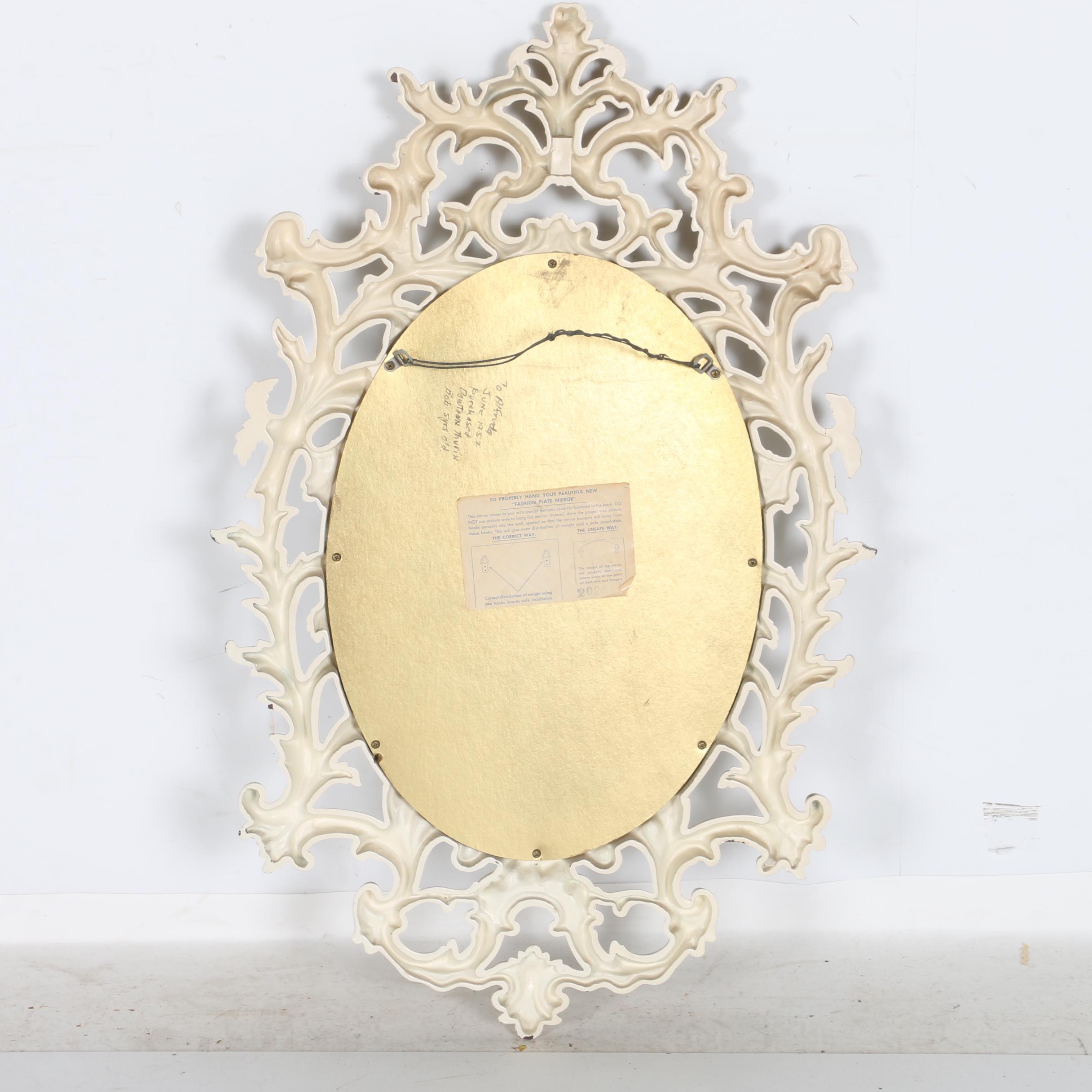 Vintage Rococo Style Wall Mirror and Marble Top Shelf