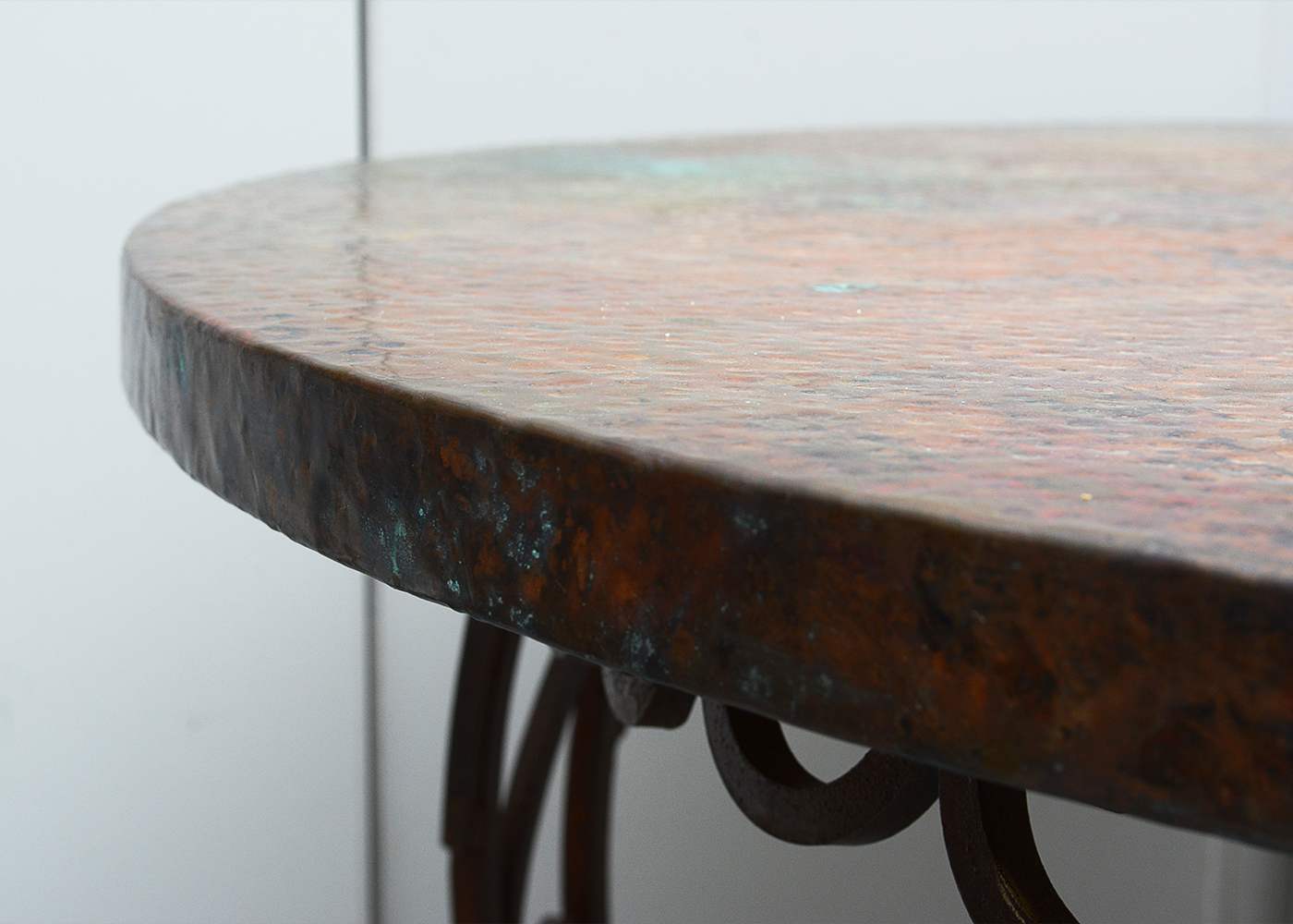Mexican, Artisan Made Hammered Copper Table