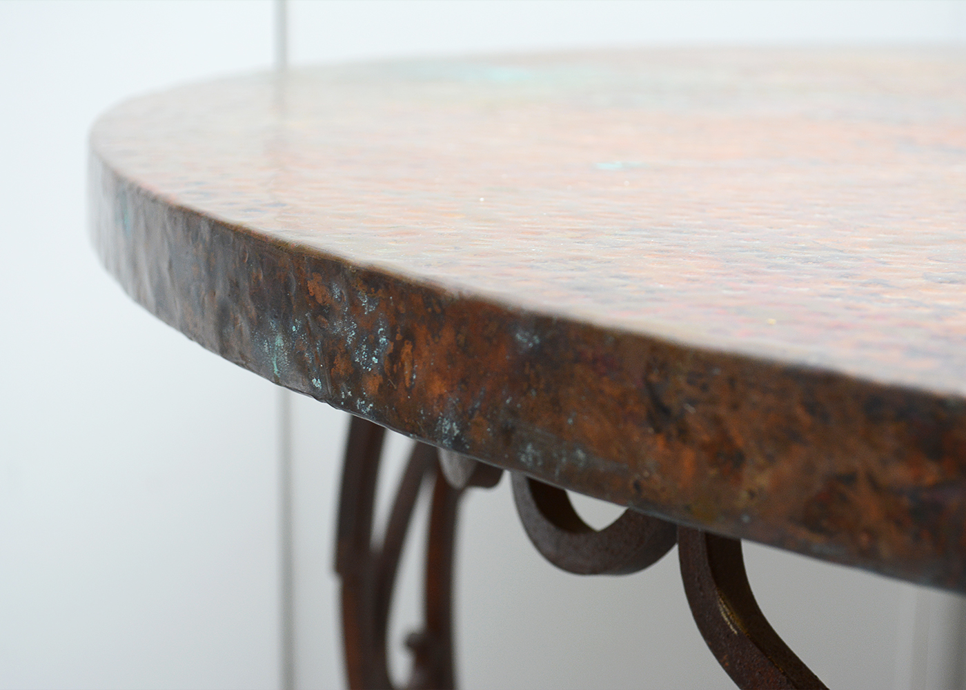 Mexican, Artisan Made Hammered Copper Table