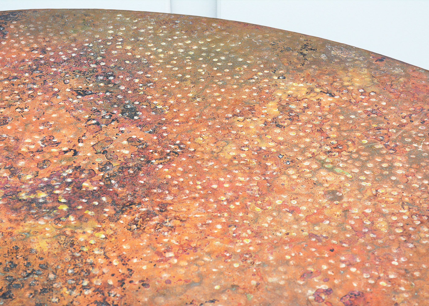 Mexican, Artisan Made Hammered Copper Table