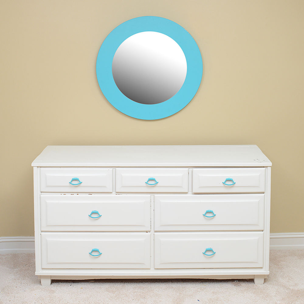 Vintage Chest of Drawers with Porthole Style Mirror by Ikea