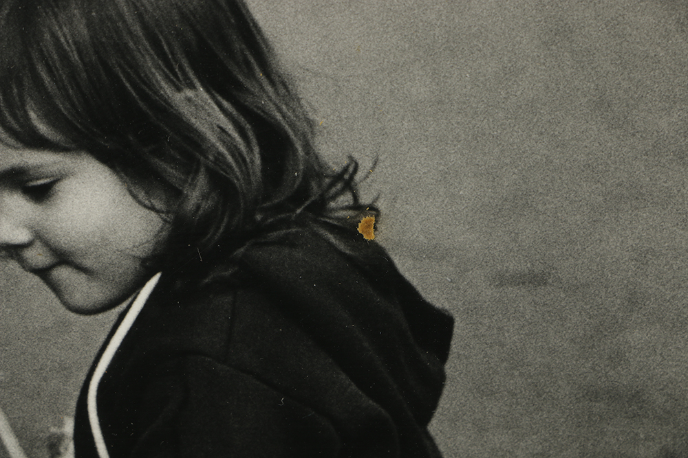 Mauney Black and White Cibachrome Photograph "Two Kids with Flags"