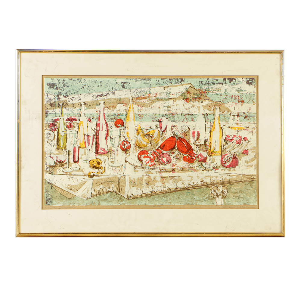 Dean Meeker Signed Limited Edition Serigraph "Dinner Dubrovnik"