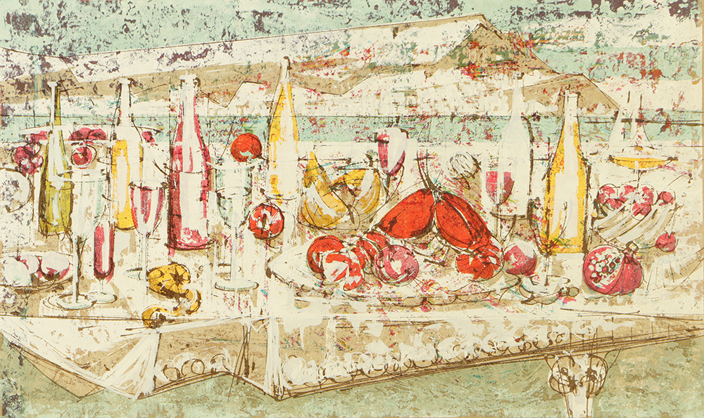 Dean Meeker Signed Limited Edition Serigraph "Dinner Dubrovnik"