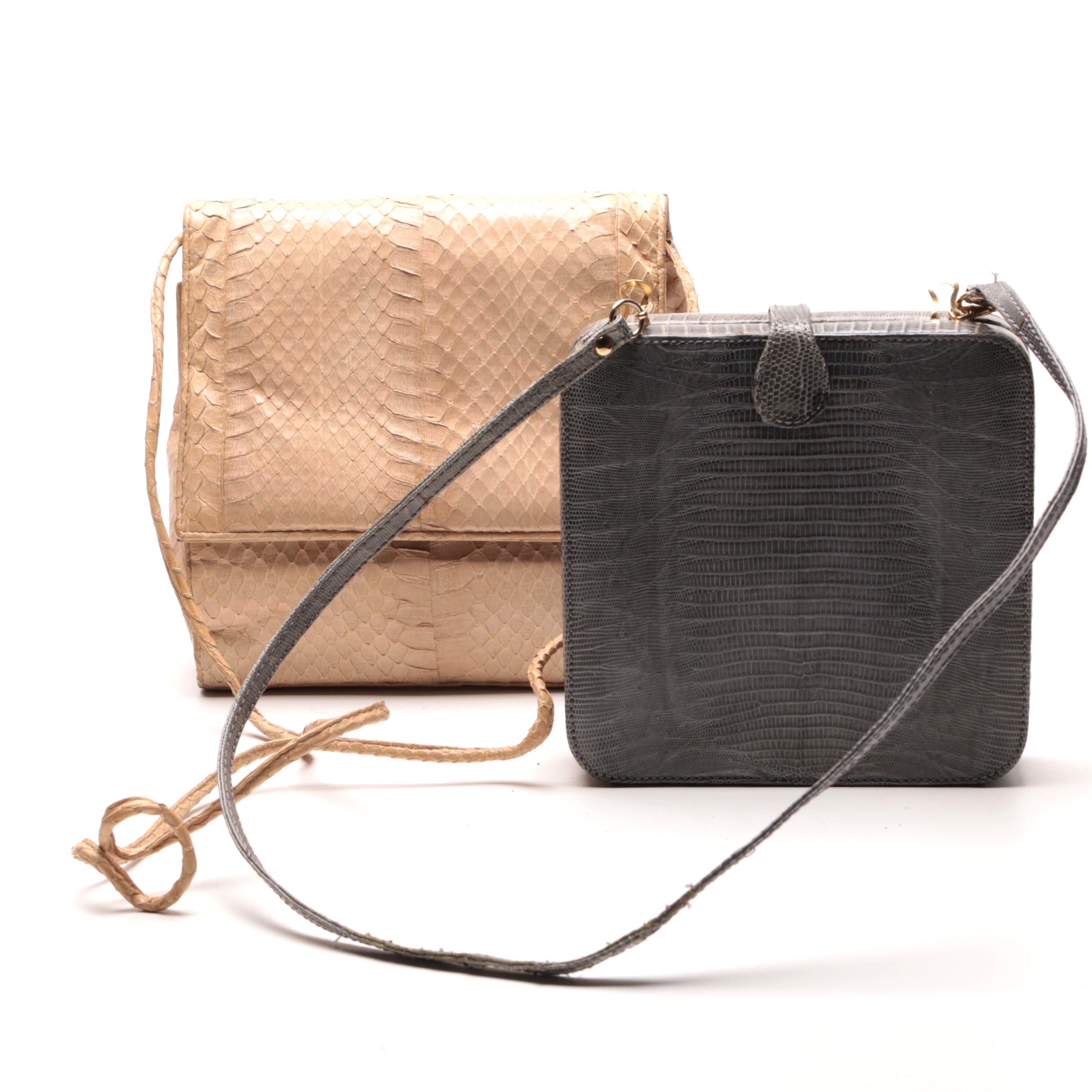 Susan Bennis Warren Edwards Italian Reptile Skin Bags