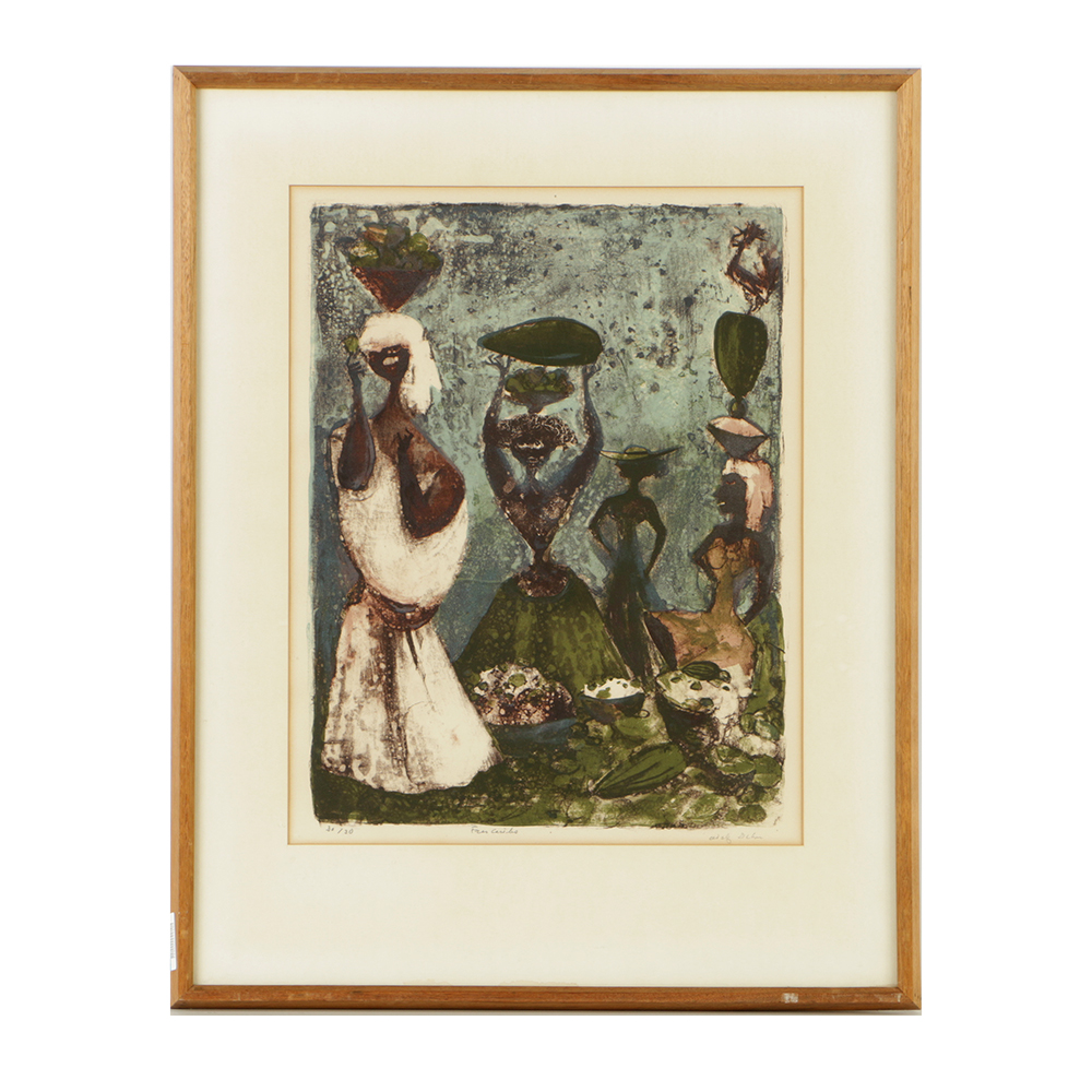 Adolf Dehn Limited Edition Woodblock on Paper "Four Caribs"