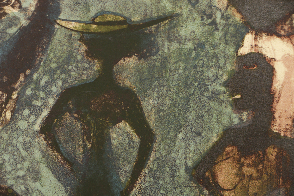 Adolf Dehn Limited Edition Woodblock on Paper "Four Caribs"