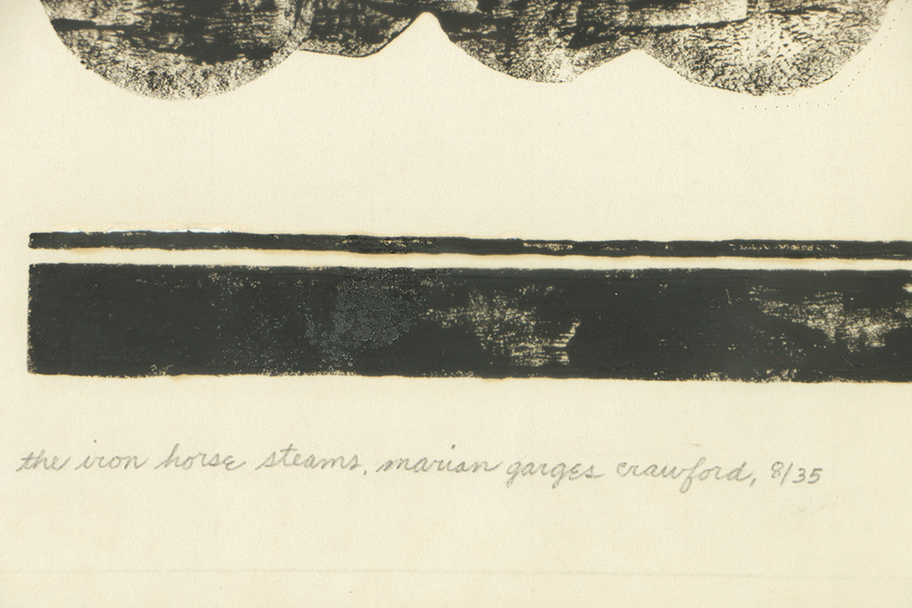 Marian Garges Crawford Limited Edition Woodblock on Paper "The Iron Horse Steams"