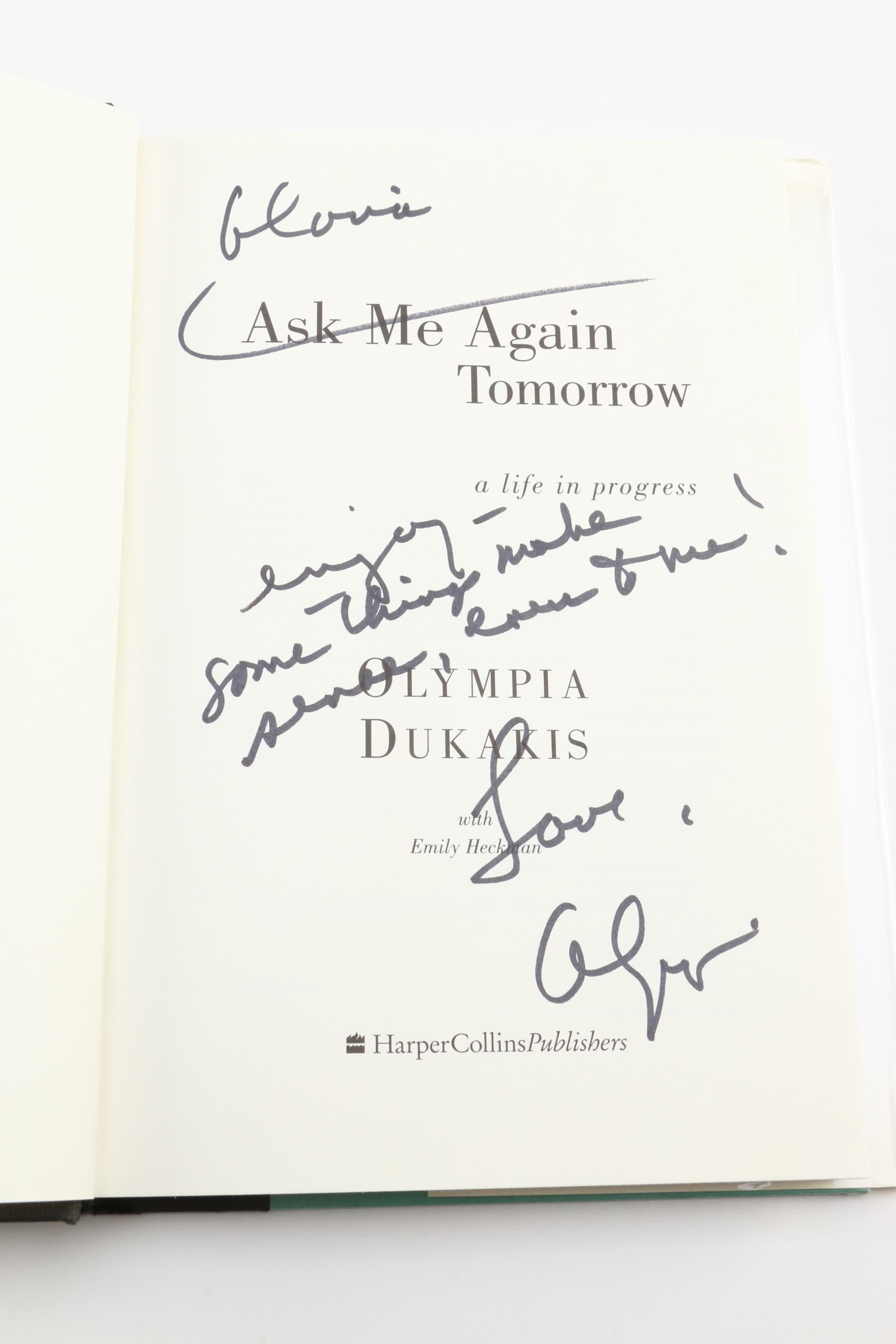 Signed First Printing Nonfiction Books Including Olympia Dukakis