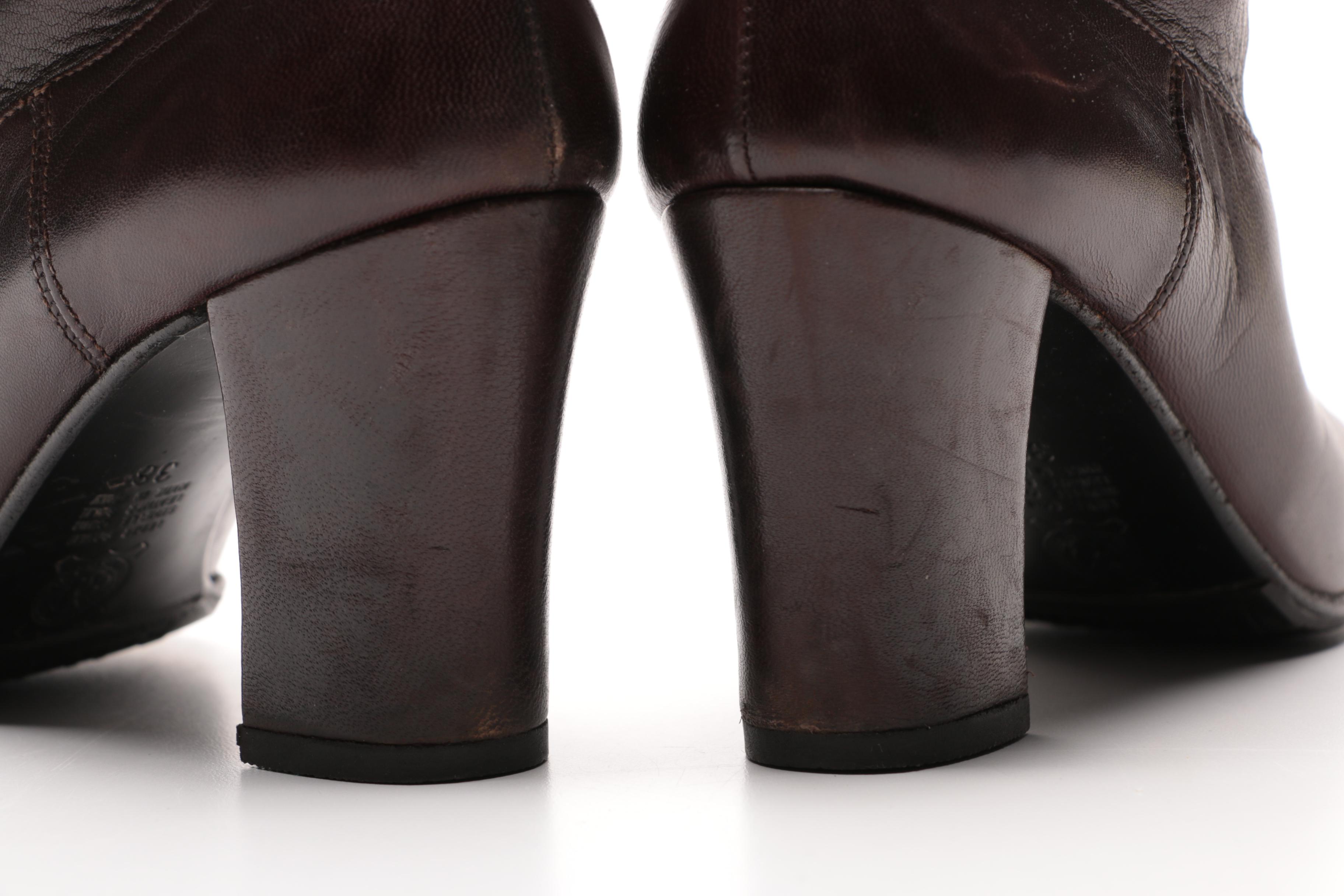 Women's Heeled Leather Boots Including CoSTUME National