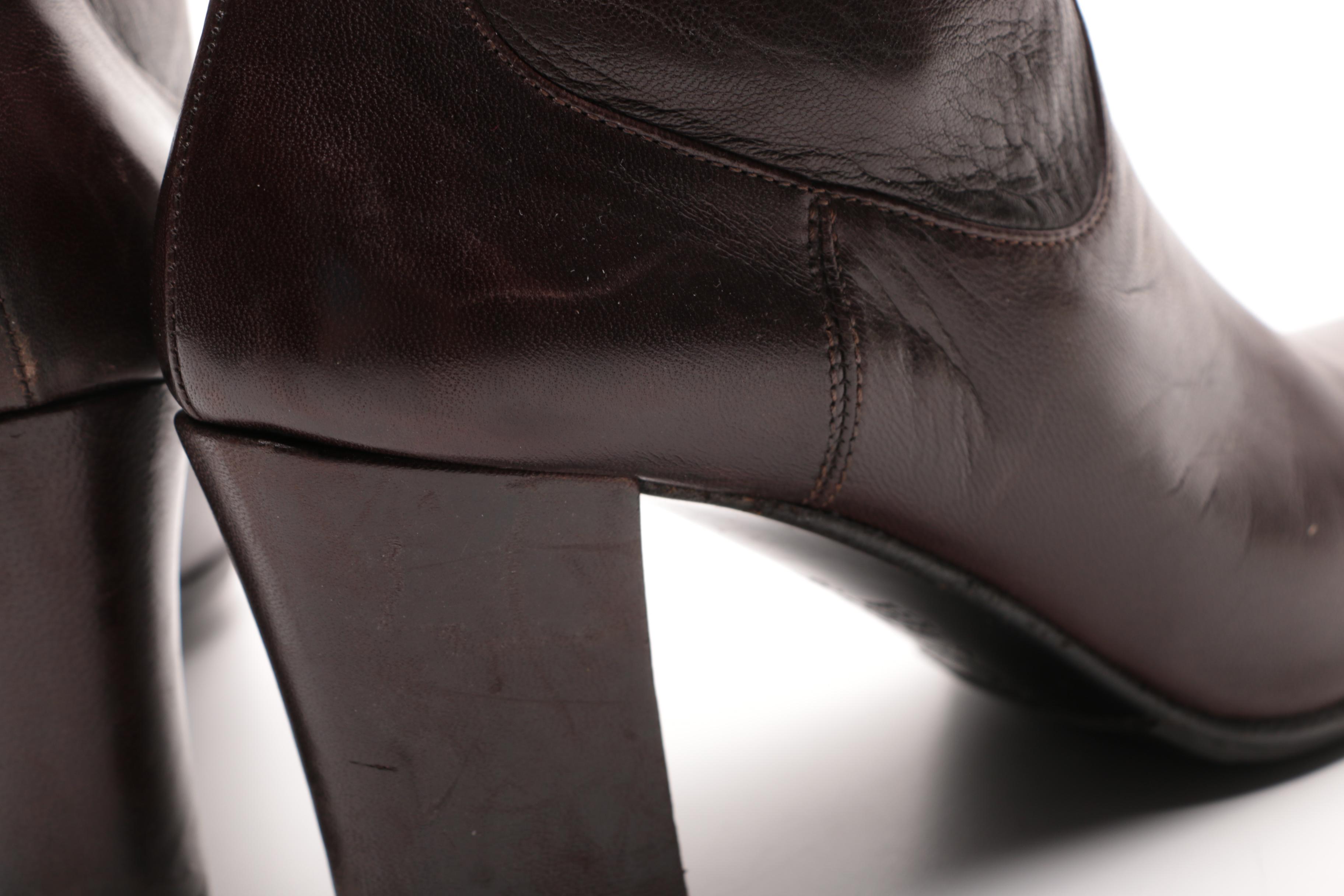 Women's Heeled Leather Boots Including CoSTUME National