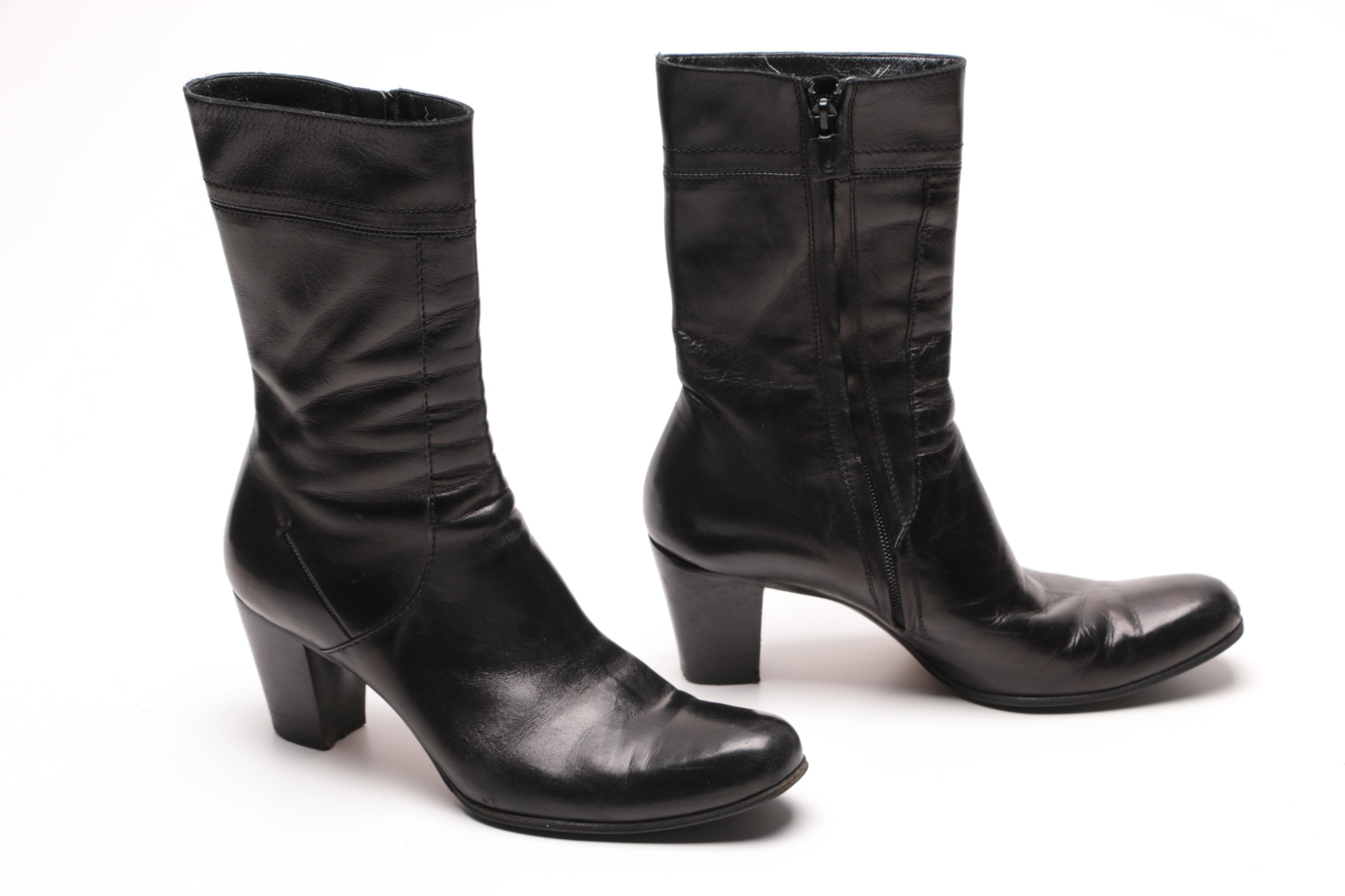 Women's Heeled Leather Boots Including CoSTUME National