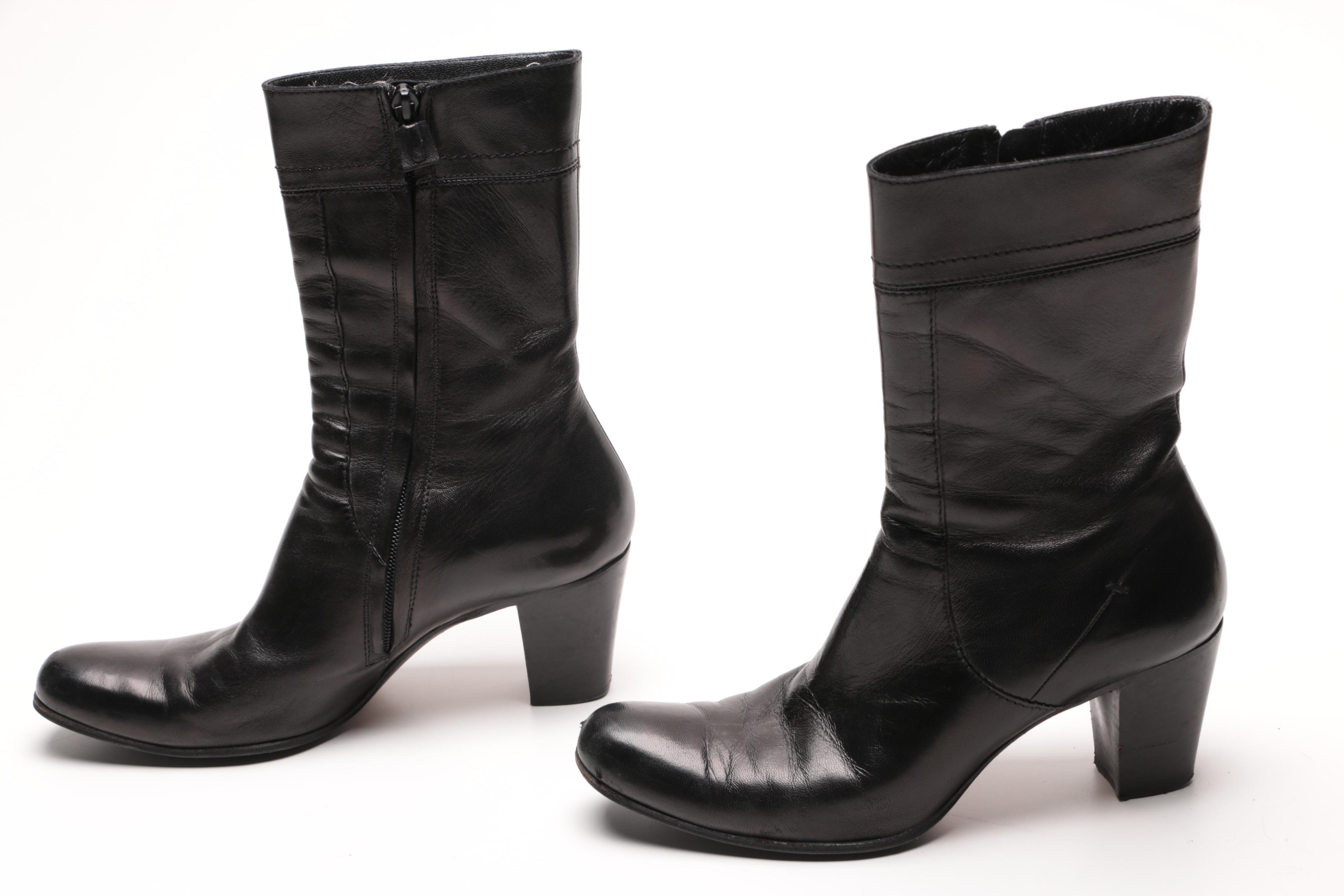 Women's Heeled Leather Boots Including CoSTUME National