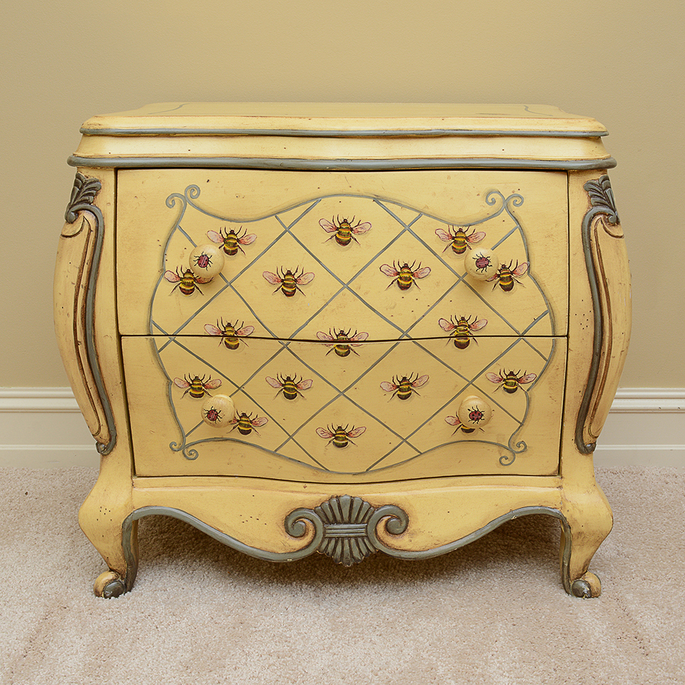Bombe Chest of Drawers With Bee and Beetle Motif