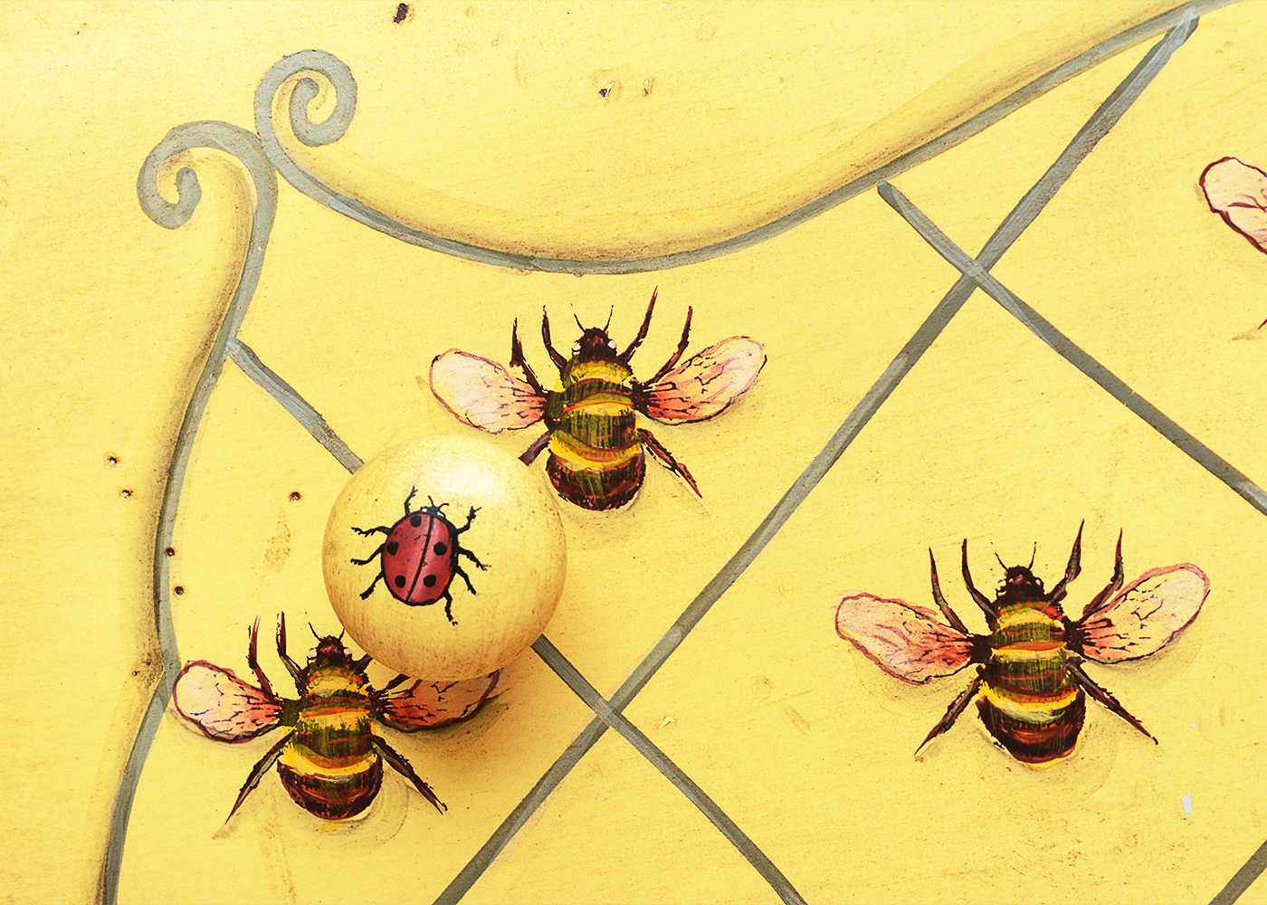 Bombe Chest of Drawers With Bee and Beetle Motif