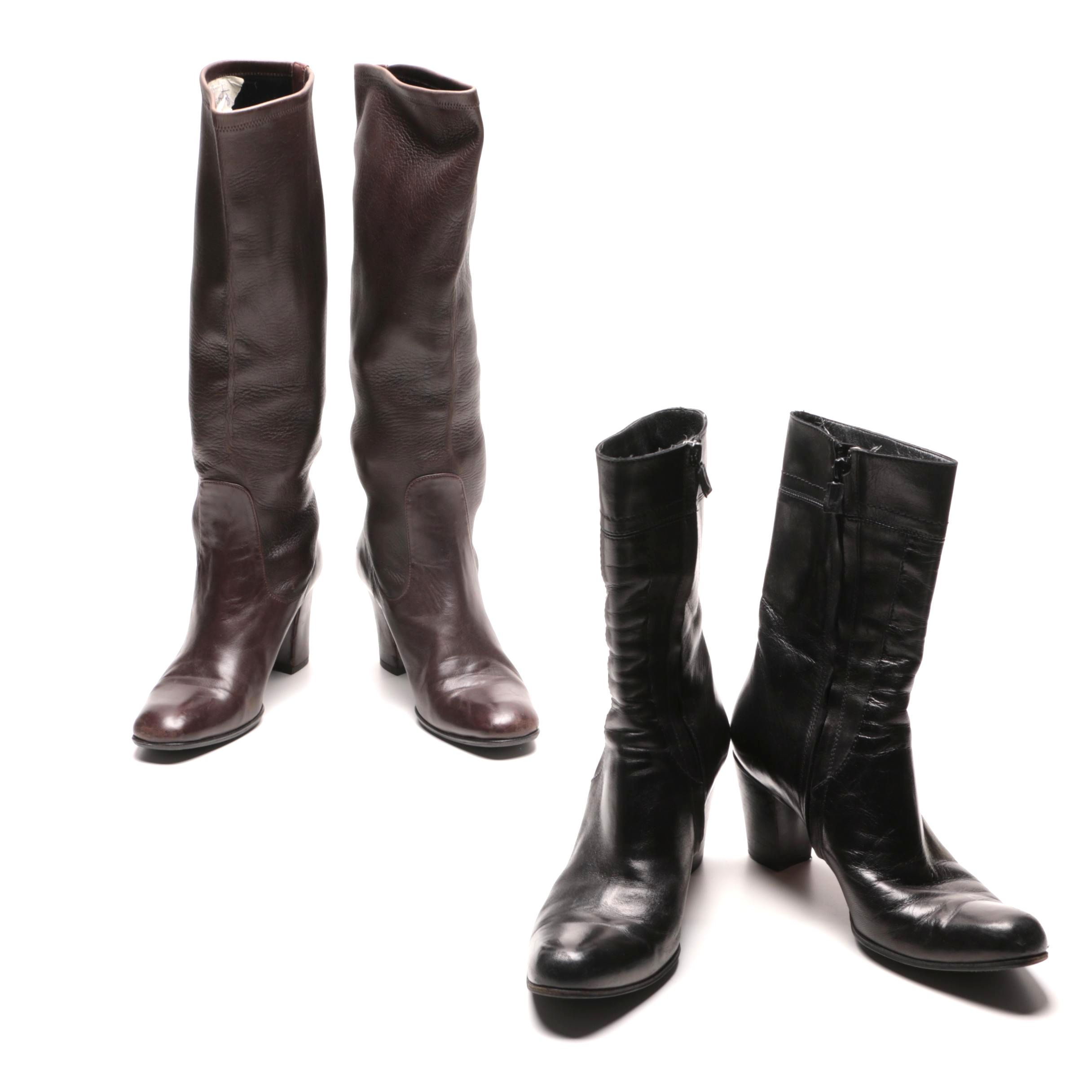 Women's Heeled Leather Boots Including CoSTUME National