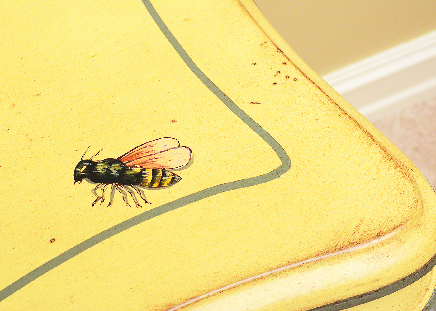 Bombe Chest of Drawers With Bee and Beetle Motif