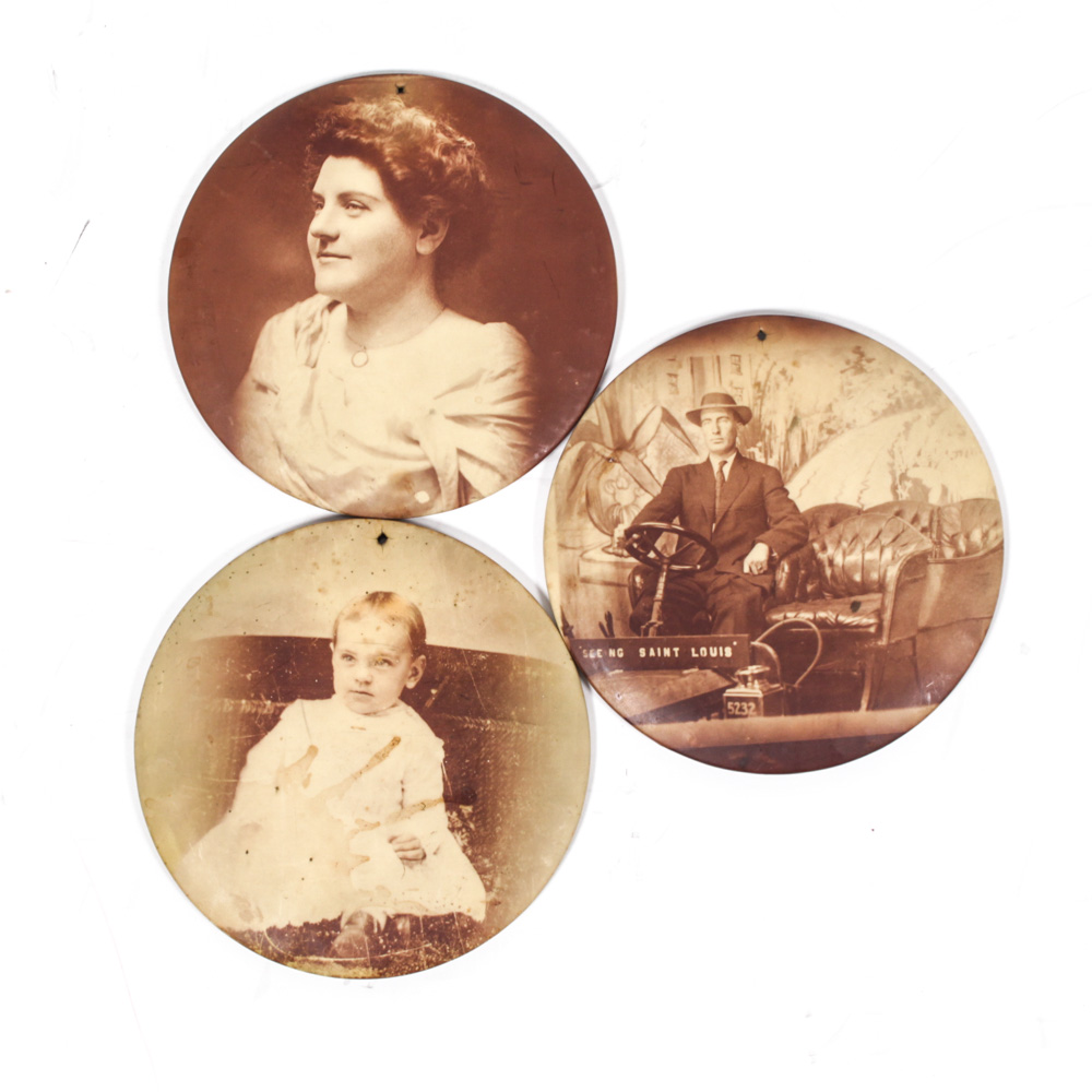 Antique Celluloid Tin Buttons