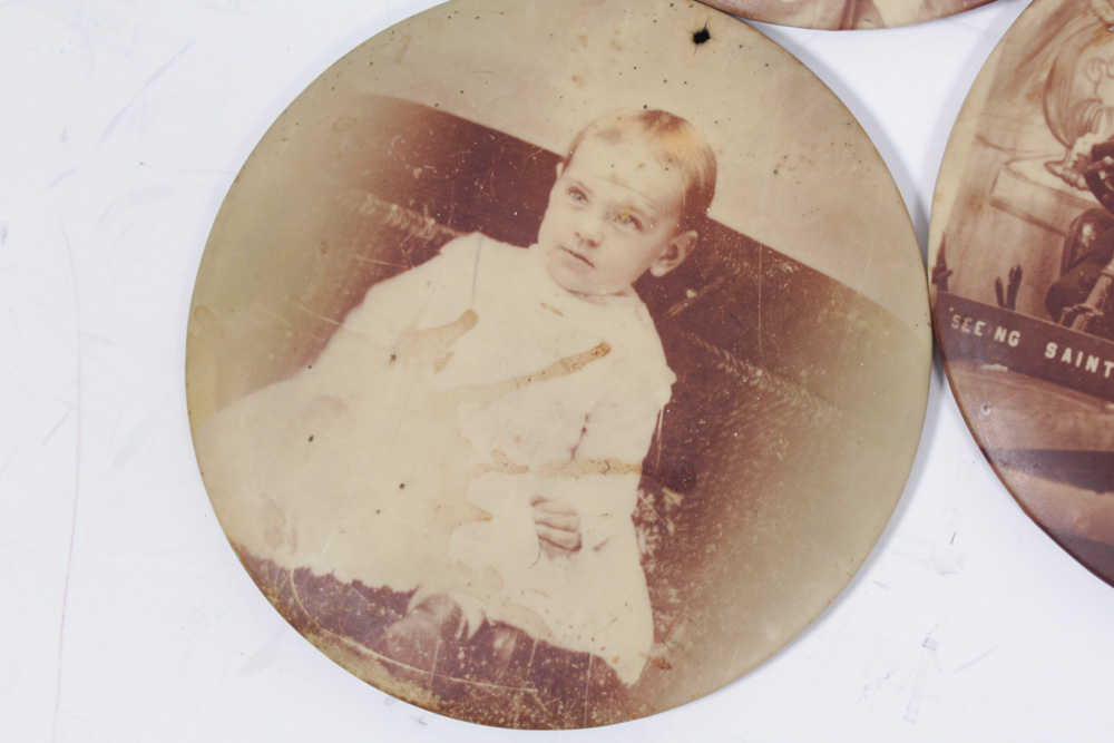 Antique Celluloid Tin Buttons