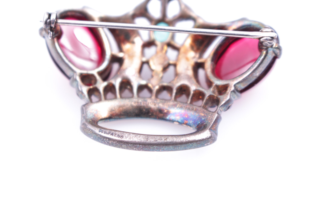 Trifari Vintage Sterling Silver Brooch and Earring Pair