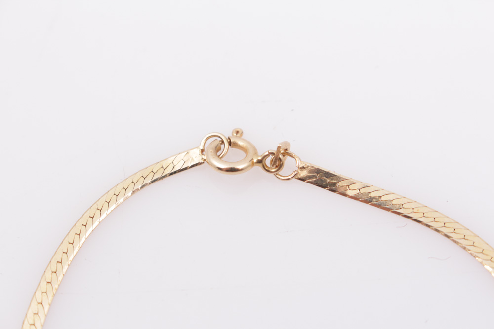 14K Yellow Gold Necklace With Cultured Pearl Slide Pendant