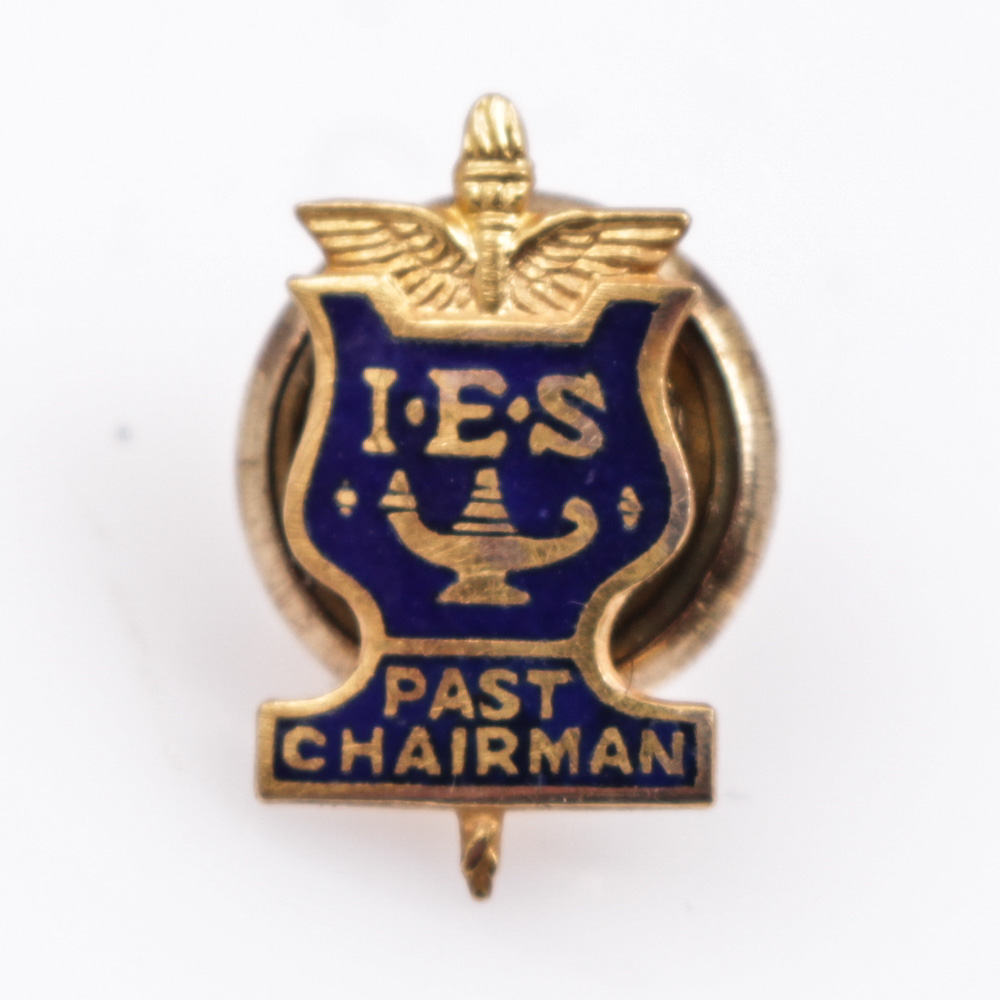 Vintage 14K Yellow Gold  I.E.S. Lapel Pin