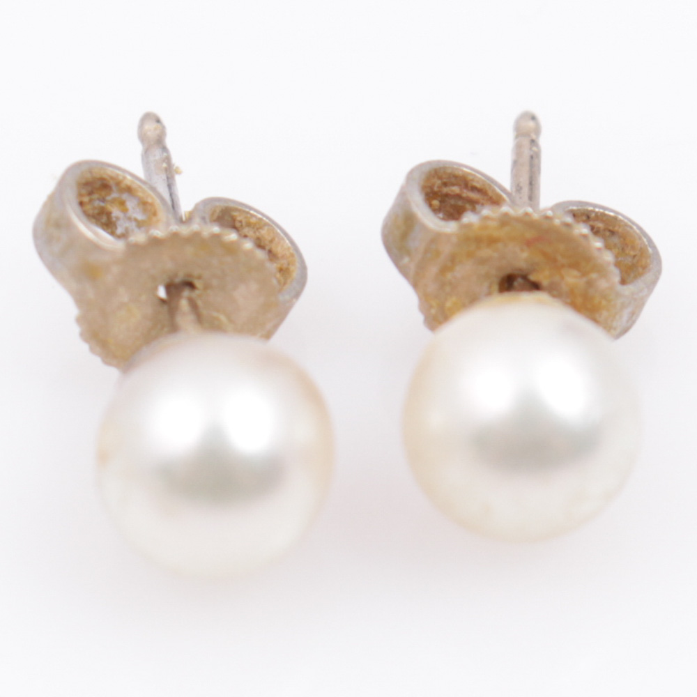 14K Yellow Gold and Pearl Earrings