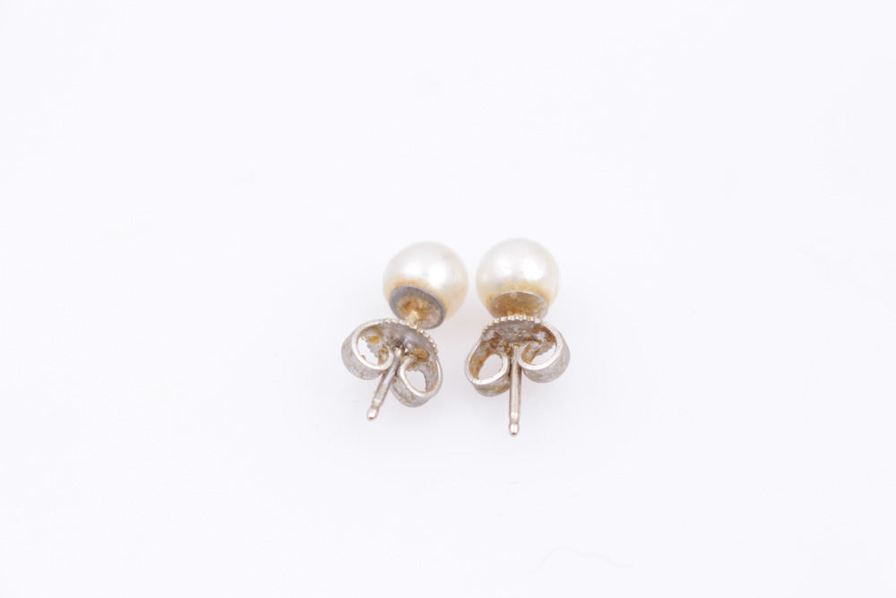 14K Yellow Gold and Pearl Earrings