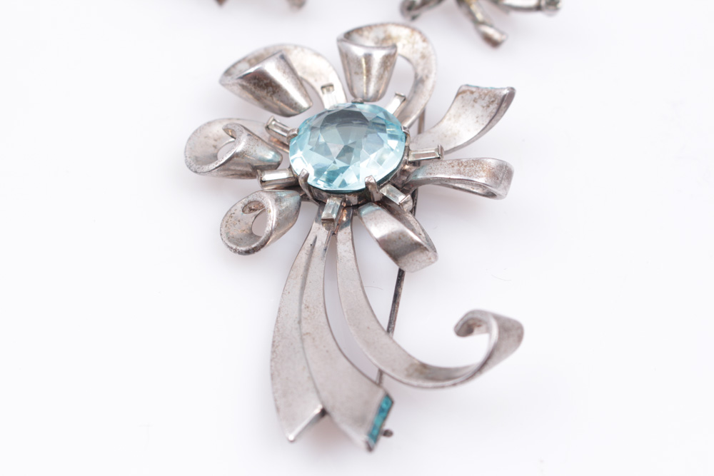 Sterling Silver With Imitation Blue Topaz