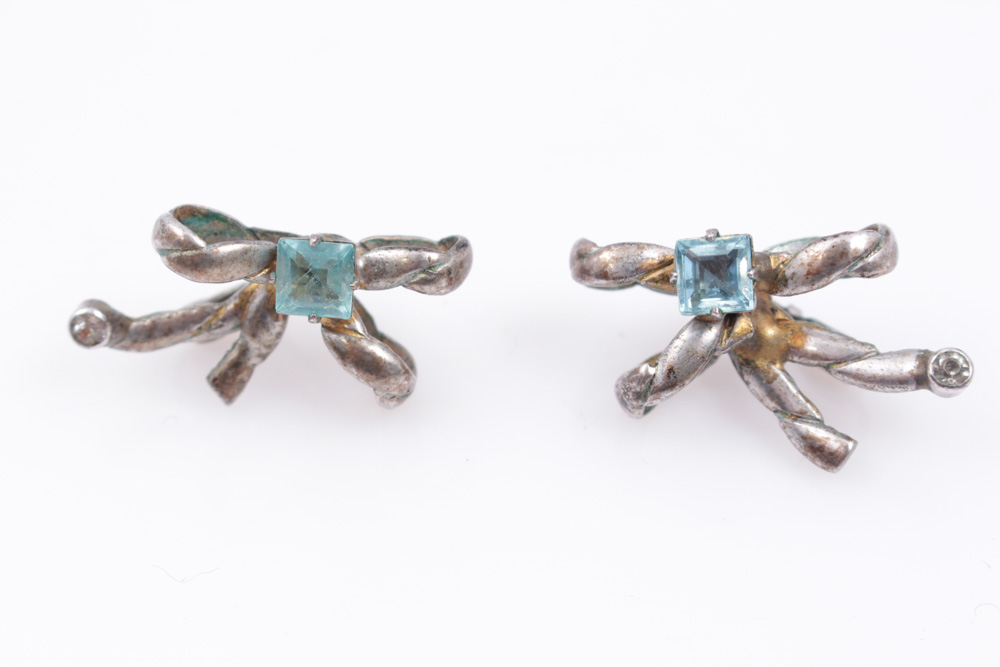 Sterling Silver With Imitation Blue Topaz