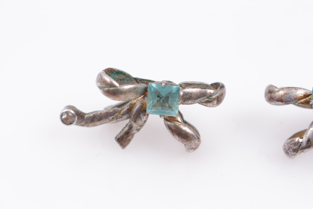 Sterling Silver With Imitation Blue Topaz
