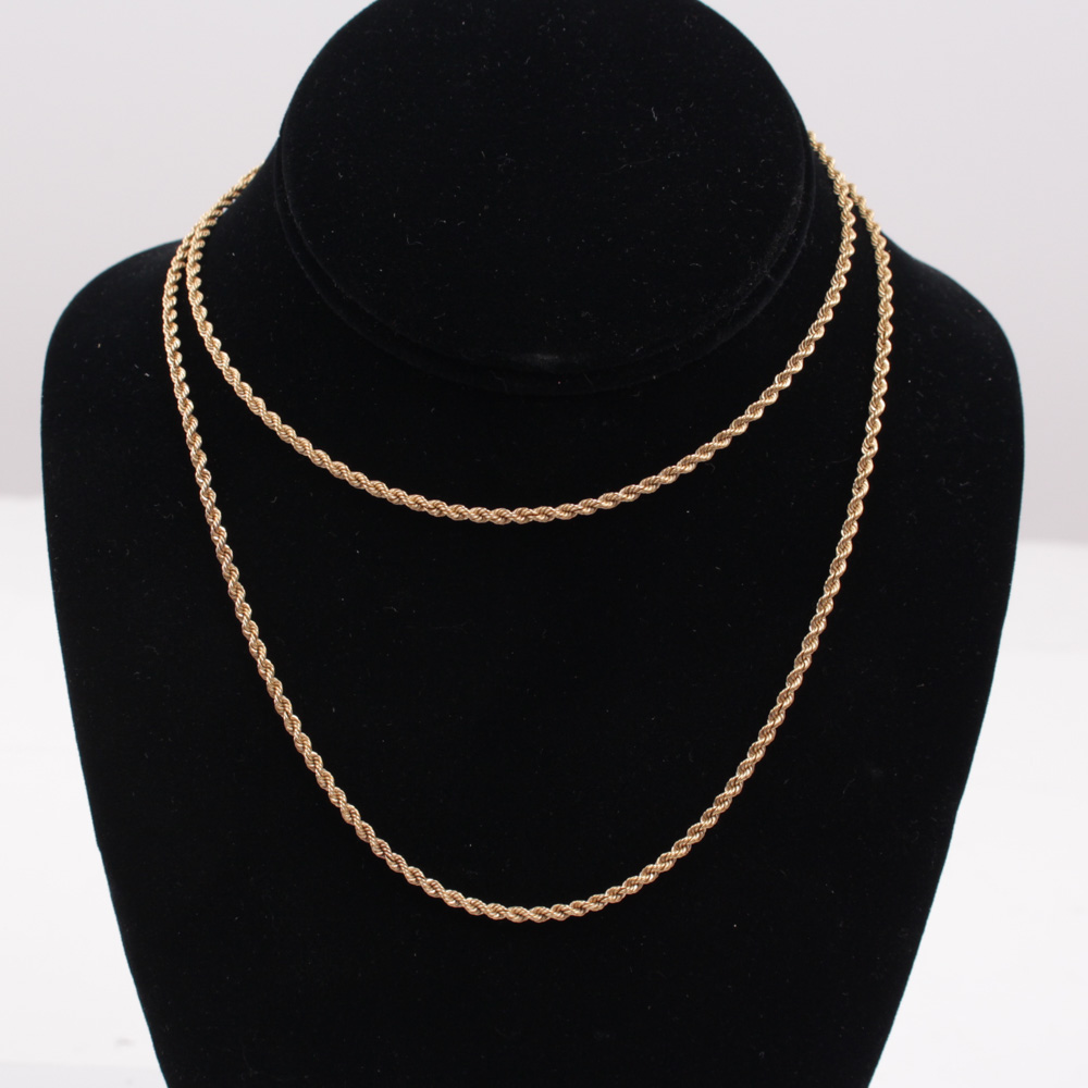 14K Yellow Gold Rope Chain