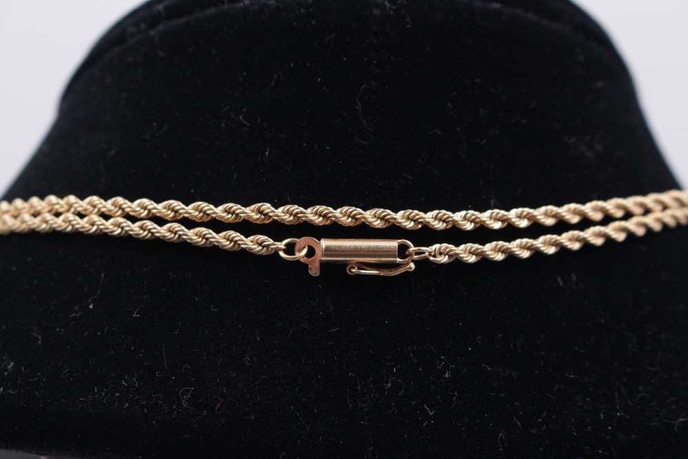 14K Yellow Gold Rope Chain