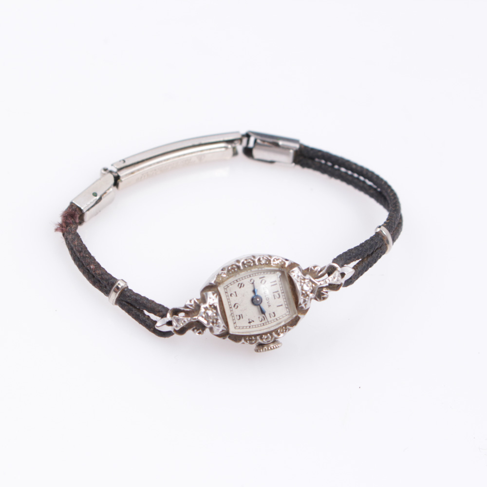 Bulova 14K White Gold and Diamond Watch