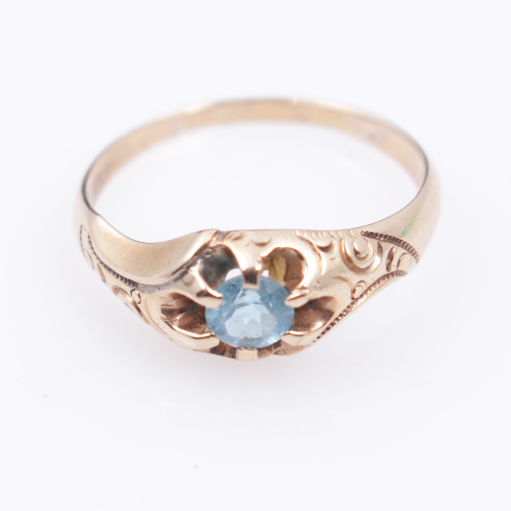 14K Yellow Gold Topaz Ring