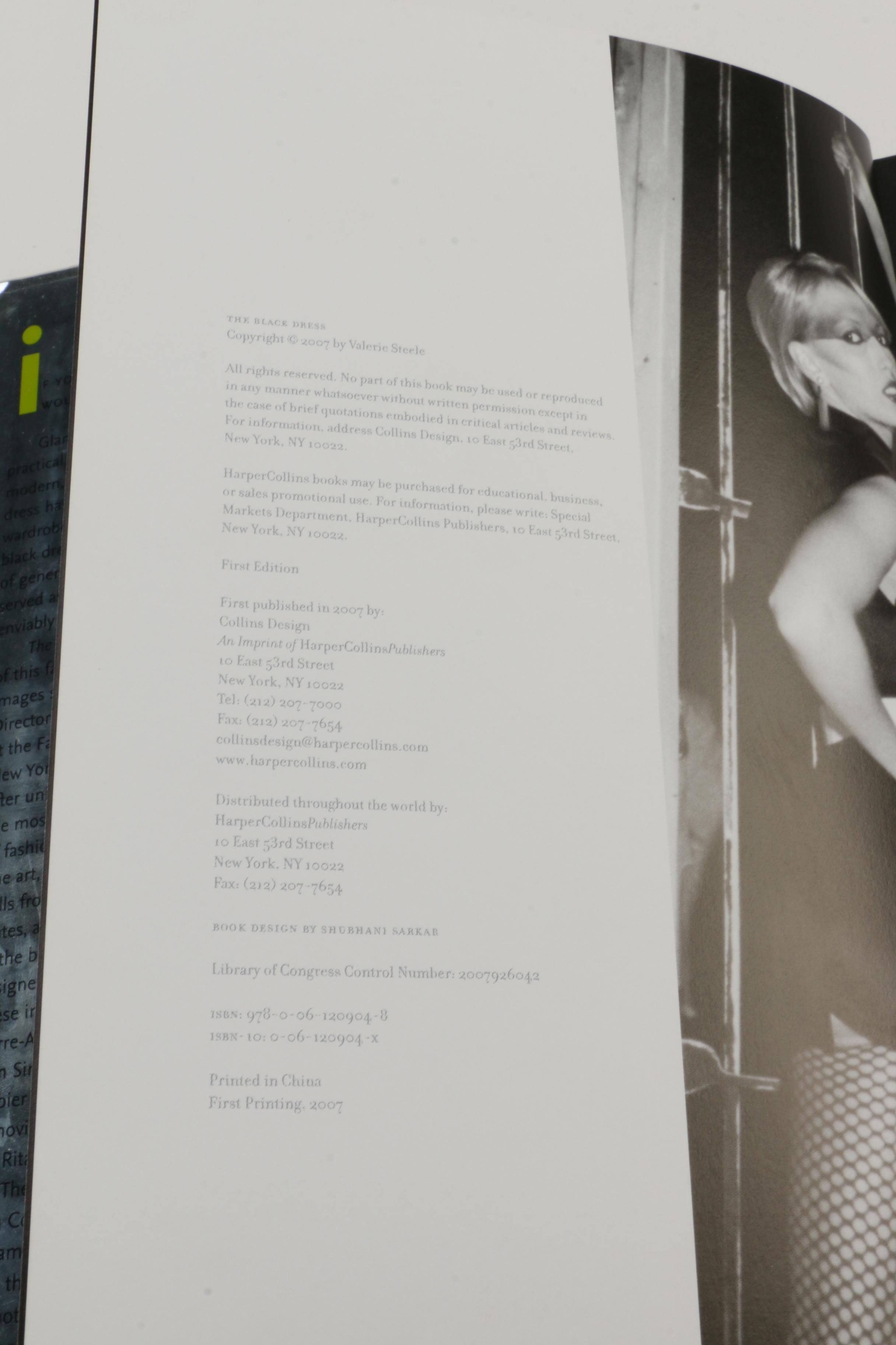Signed First Edition Fashion Books Including Valerie Steele "The Black Dress"