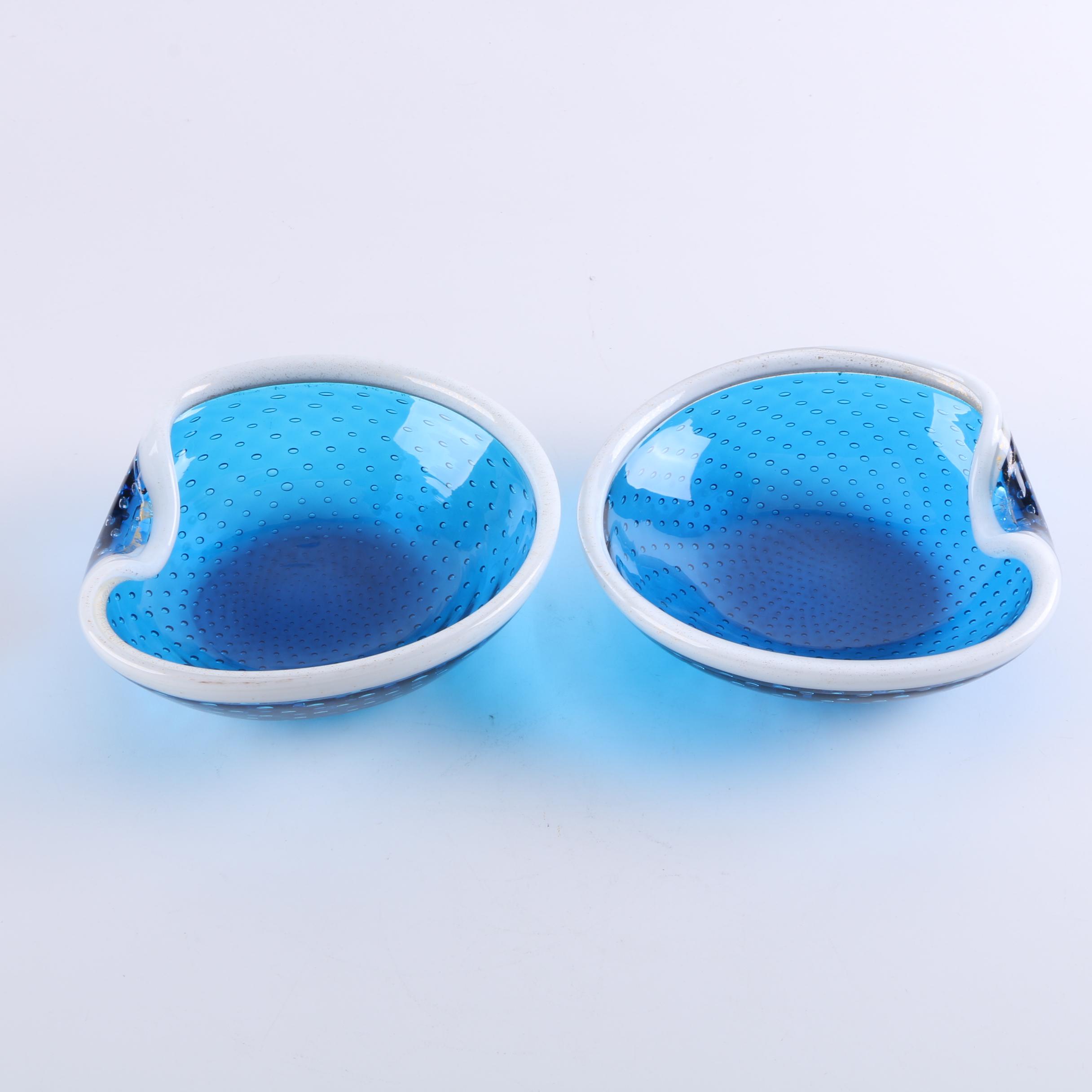 Blue and White Venetian Glass Vessels