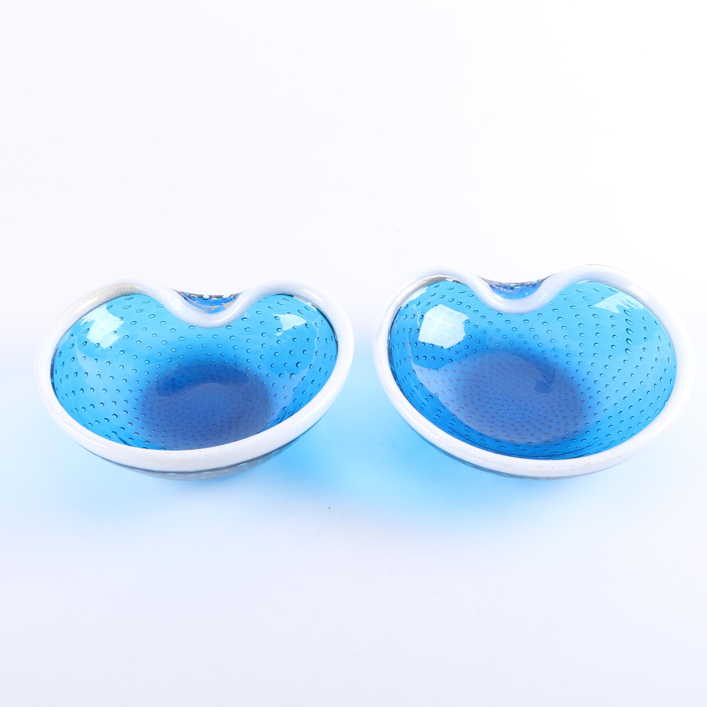 Blue and White Venetian Glass Vessels