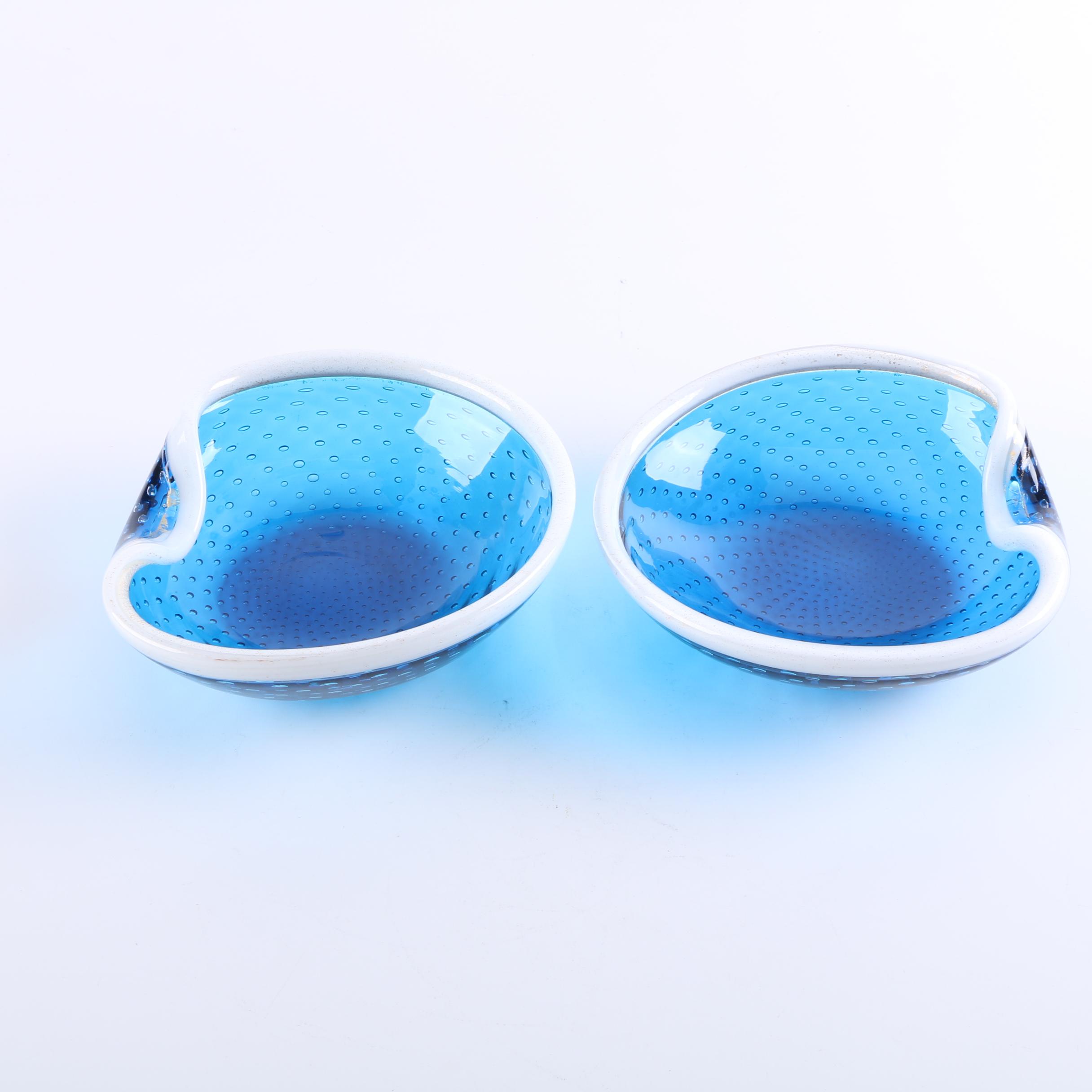 Blue and White Venetian Glass Vessels