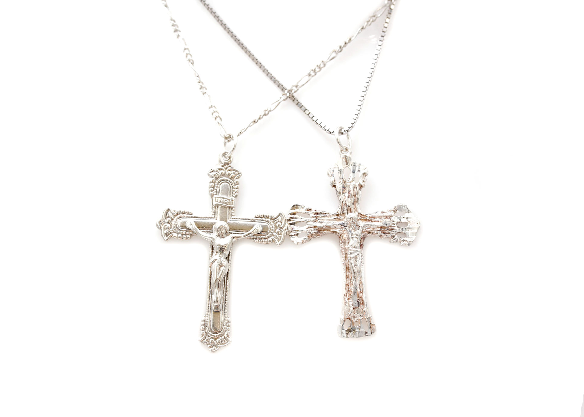 Sterling Silver Crucifix Pendant Necklaces