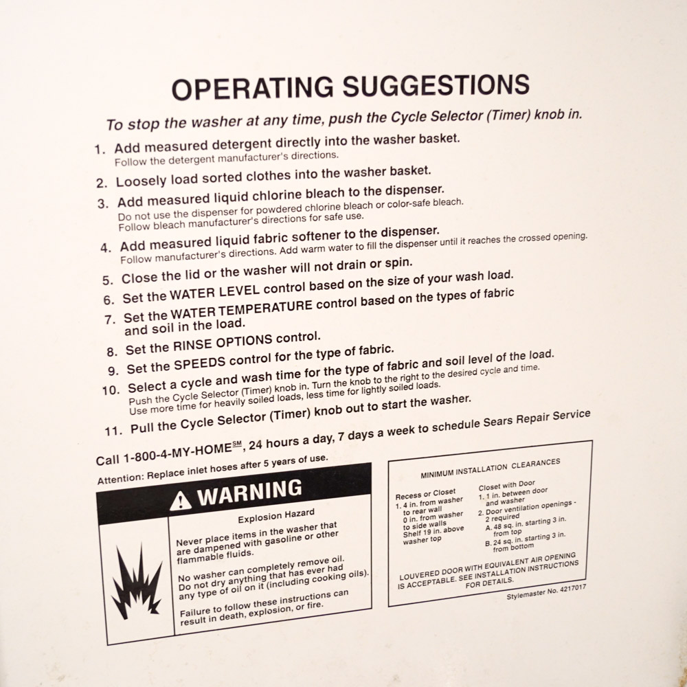 Sears Kenmore Washer and Dryer