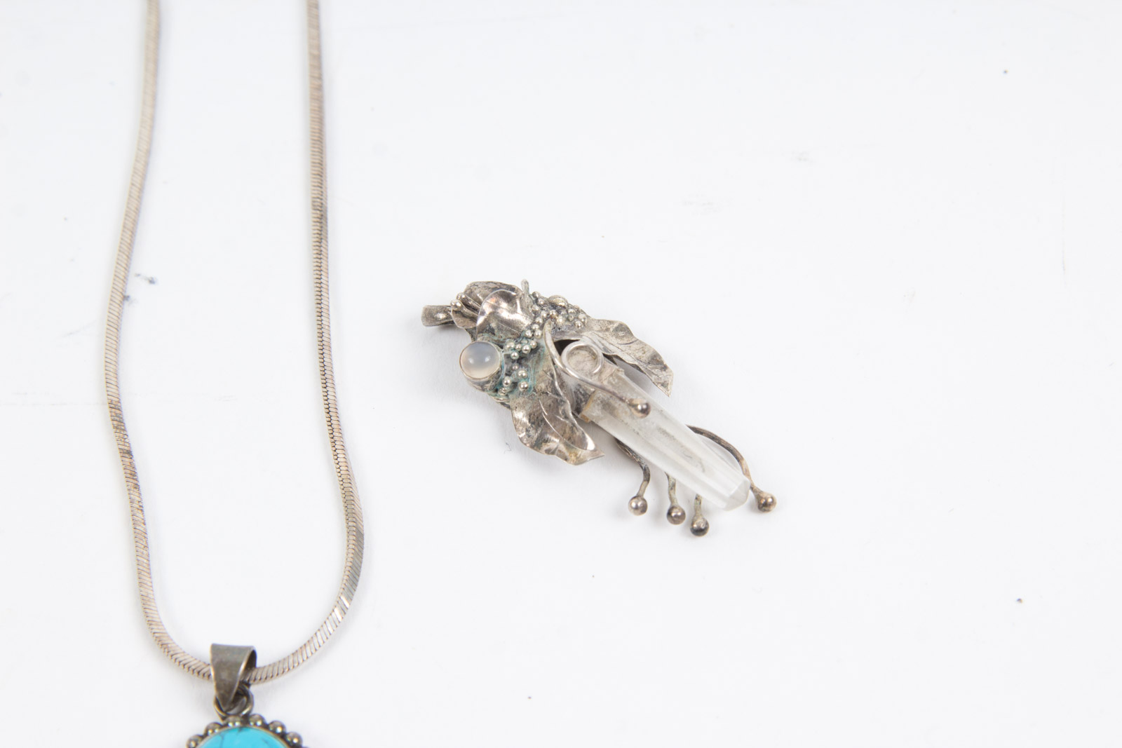 Sterling, Turquoise, and Crystal Jewelry Assortment