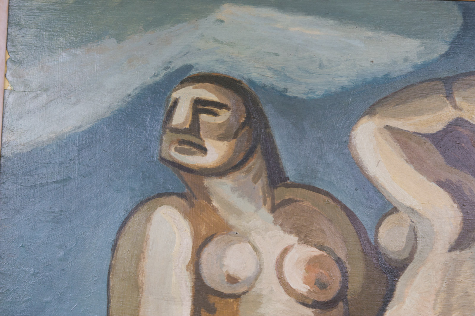 Noel Martin Large Painting on Board "Three Ladies" (1947)