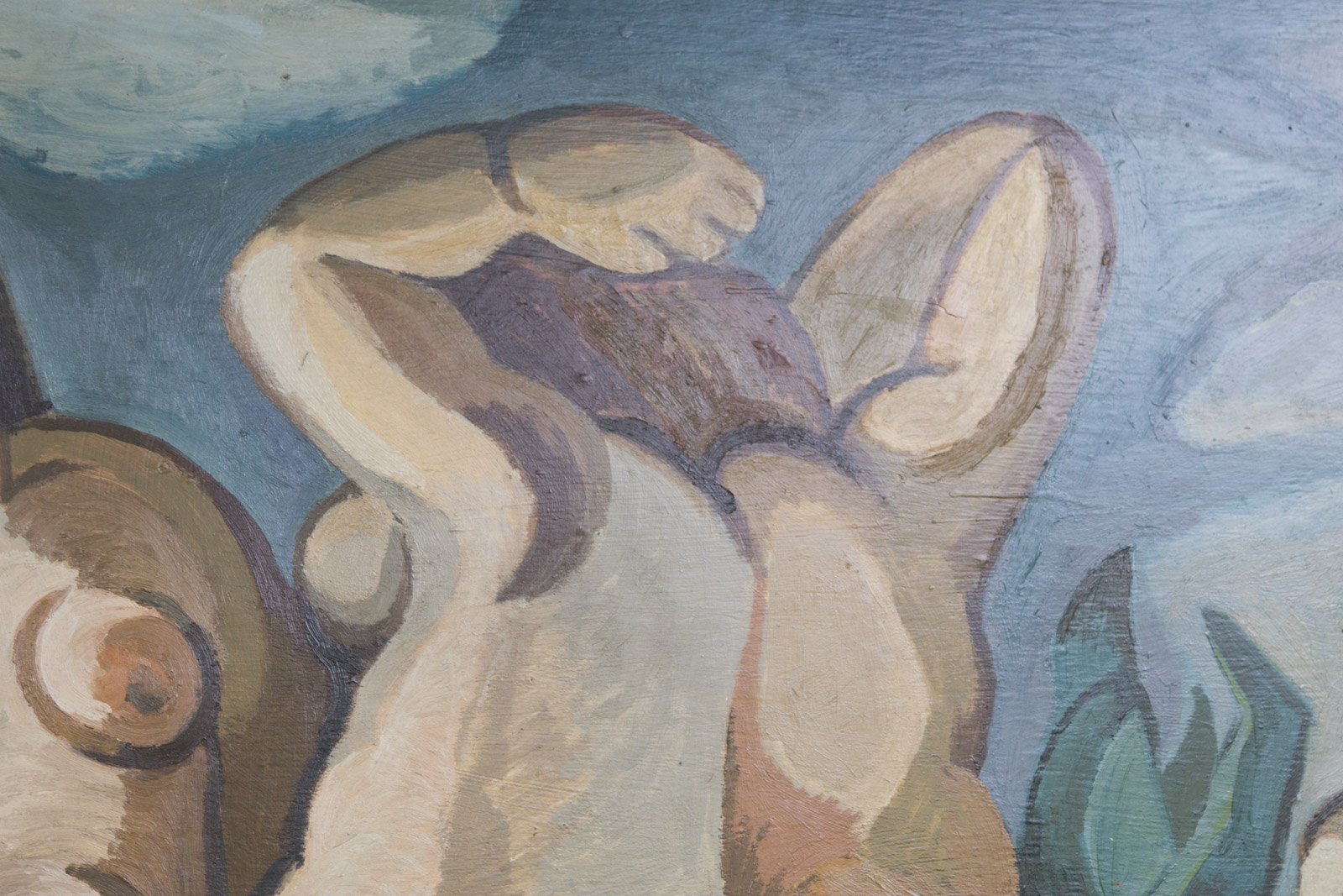 Noel Martin Large Painting on Board "Three Ladies" (1947)