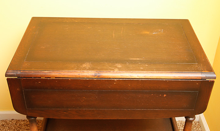 Vintage Oak Drop Leaf Tea Cart